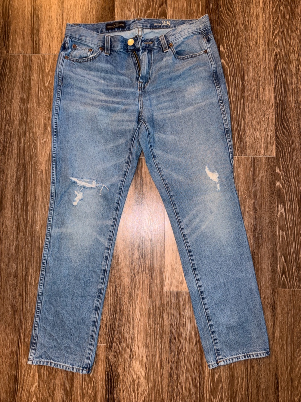 J. Crew Light Wash Distressed Boyfriend Jeans